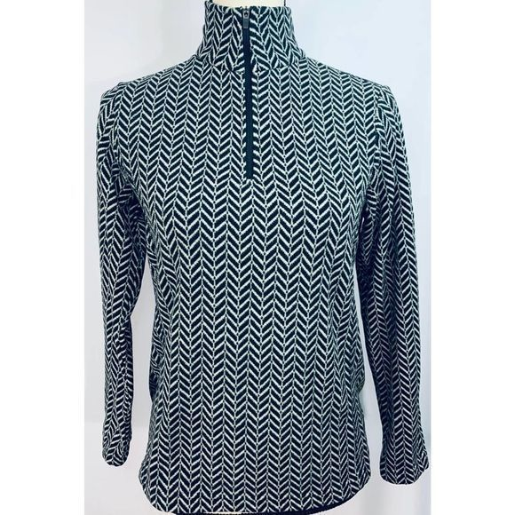 Lands End Womens Chevron Patterned Fleece Pullover Size XS‎ - Picture 1 of 7